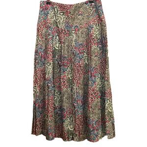 Tarazzia 90s Rayon Floral Paisley Midi Skirt 11/12 Cottagecore Boho Christmas